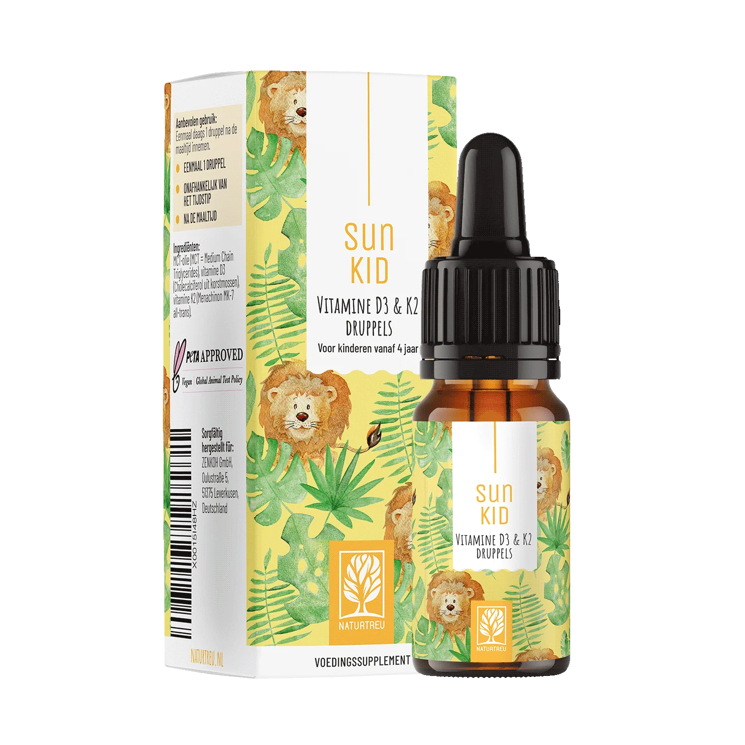 Sun Kid: Vitamine d3 en k2 druppels voor kinderen vanaf 4 jaar (500 IE)