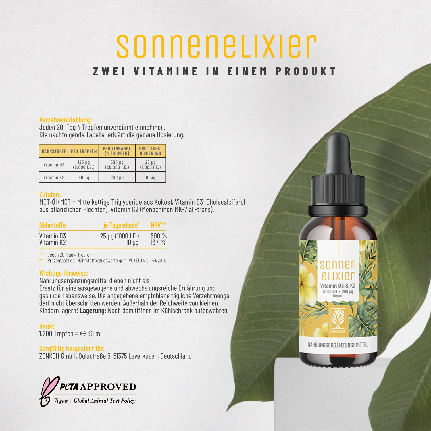 Vitamin D3 & K2 Tropfen Depot für Erwachsene (20.000 I.E.) - Sonnenelixier - Image 11